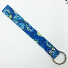 Yıldızlı Gece Desenli Renkli İp Anahtarlık