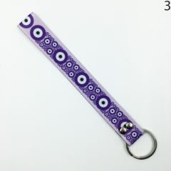 Nazar Boncuğu Desenli Renkli İp Anahtarlık