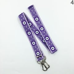 Nazar Boncuğu Desenli Renkli İp Anahtarlık