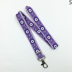 Nazar Boncuğu Desenli Renkli İp Anahtarlık