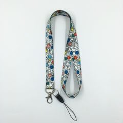 Gülen Yüz Emoji Desenli Yaka Kartı - Boyun Askı İpi