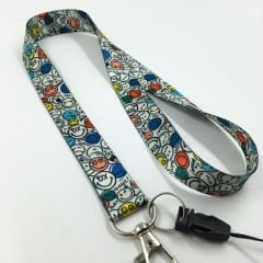 Gülen Yüz Emoji Desenli Yaka Kartı - Boyun Askı İpi