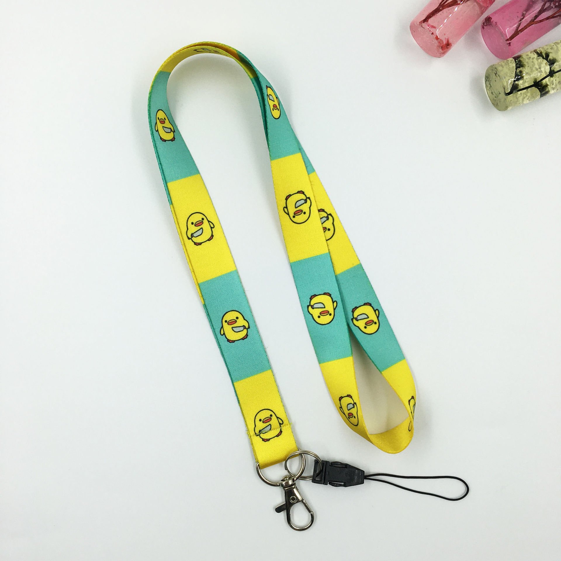 Belalı Civciv Desenli Yaka Kartı - Boyun Askı İpi