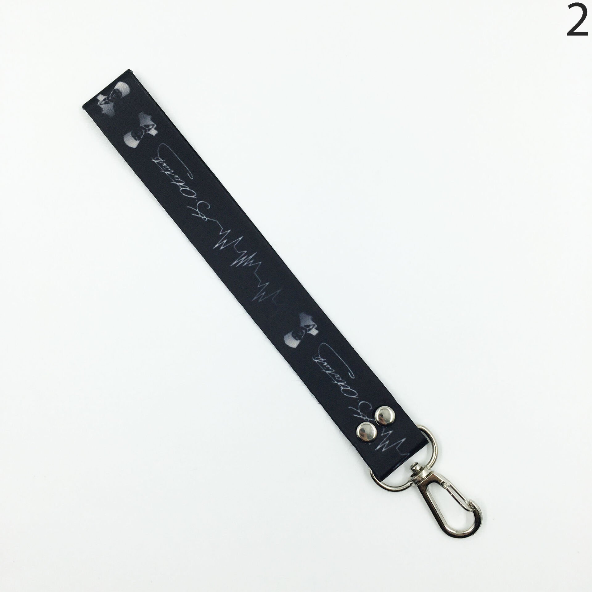 Atatürk Desenli Siyah Renkli İp Anahtarlık 2