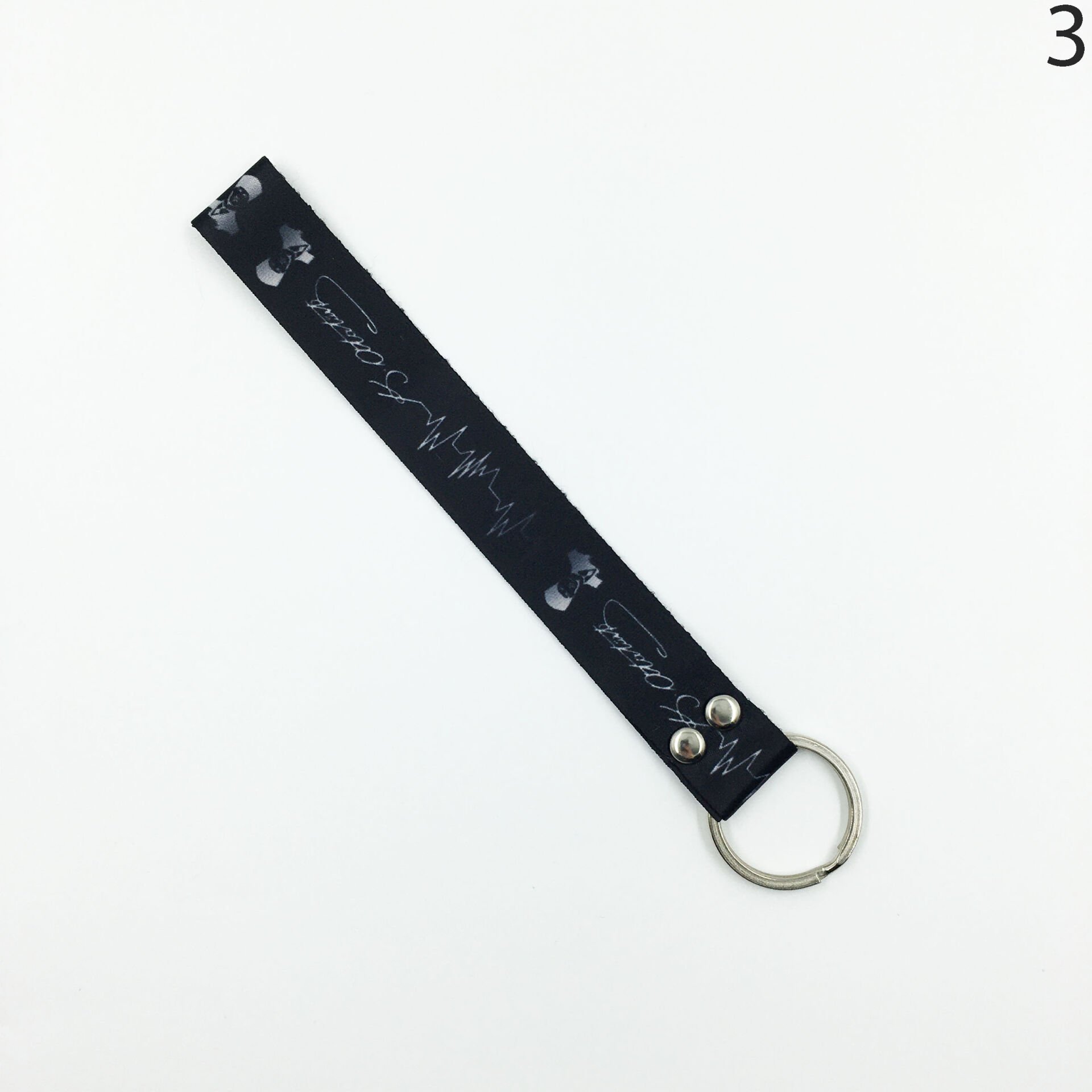 Atatürk Desenli Siyah Renkli İp Anahtarlık 3