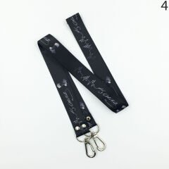 Atatürk Desenli Siyah Renkli İp Anahtarlık 4