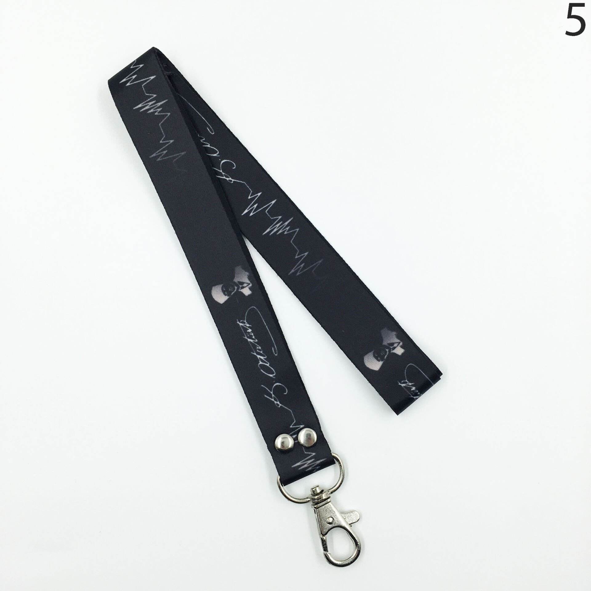 Atatürk Desenli Siyah Renkli İp Anahtarlık 5
