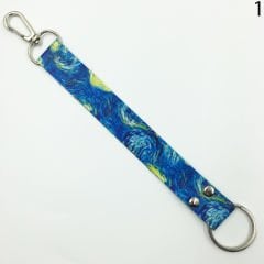 Yıldızlı Gece Desenli Renkli İp Anahtarlık