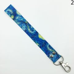 Yıldızlı Gece Desenli Renkli İp Anahtarlık