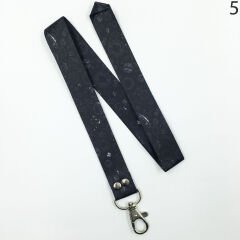 Gezegenler Desenli Siyah İp Anahtarlık