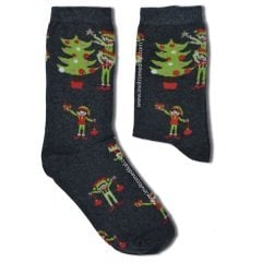 Yılbaşı Cücesi Desenli Çorap - CS030