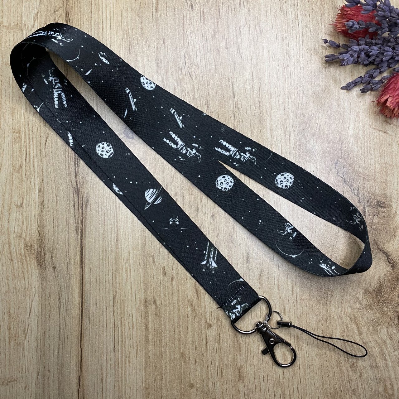 Uzay ve Astronot Desenli Yaka Kartı - Boyun Askı İpi