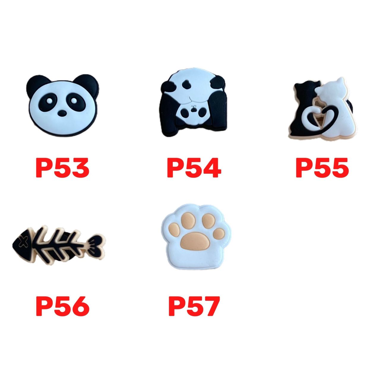 Panda Kedi Köpek Desenli Crocs Terlik Süsleri