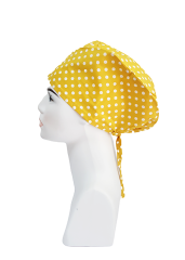 Mor Puantiyeli Desenli Cerrahi Bone - B233 Sarı