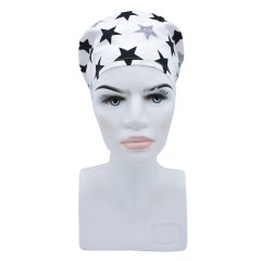 Yıldız Desenli Cerrahi Bone - B207 Beyaz