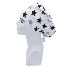 Yıldız Desenli Cerrahi Bone - B207 Beyaz