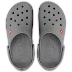 Crocs Gri Kenarı Turuncu Çizgili Unisex Crocband Terlik