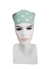 Yıldız Desenli Mor Desenli Cerrahi Bone - B238 Su Yeşili